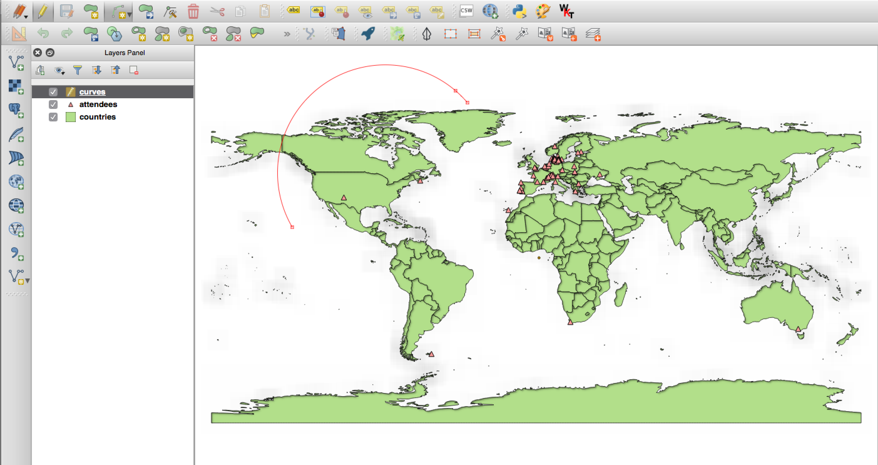 curves in QGIS